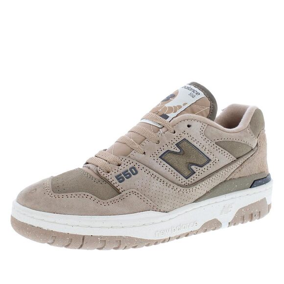 New Balance 550 WMNS Sneakers, Mushroom/Flat Taupe/Sea Salt, Size 7.5